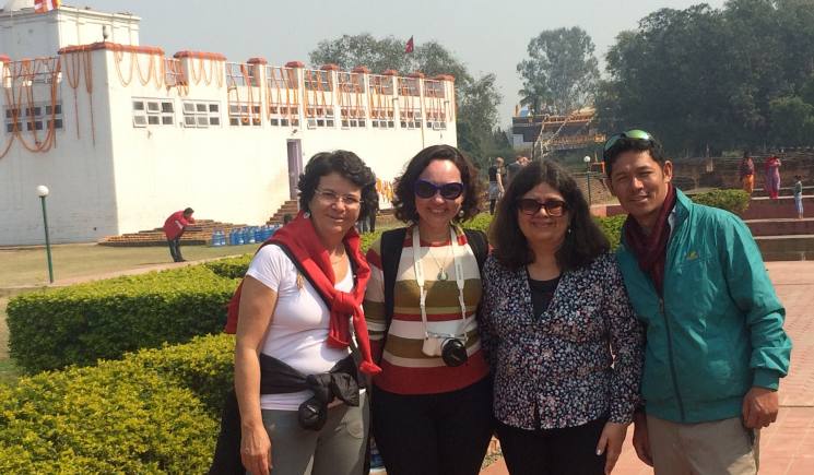 Exploring heritage site in Lumbini 